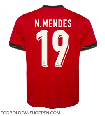 Portugal Nuno Mendes #19 Hjemmebanetrøje EM 2024 Kortærmet